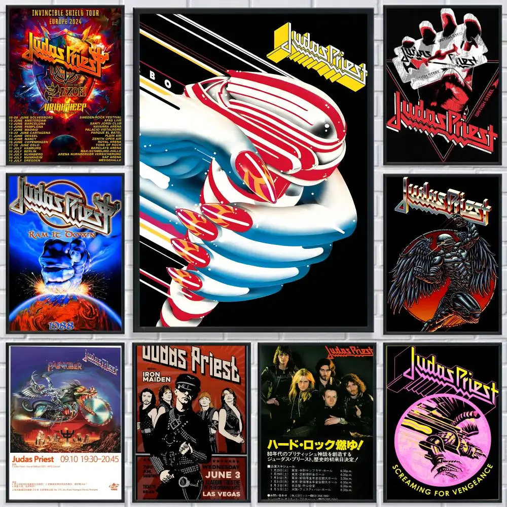 

Rock Band J-Judas P-PriestES Poster HD Print Personalized Canvas Wall Mural Art Poster Photos for Living Room Home Decor Durable