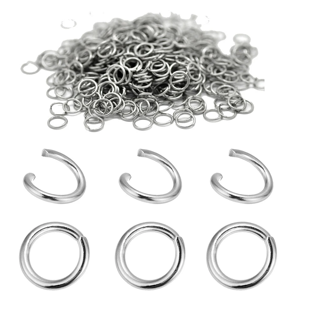 

WZNB 200pcs/lot 3-9 mm Stainless Steel Jump Rings Split Rings Connectors For Diy Jewelry Finding Making Accessories Wholesale