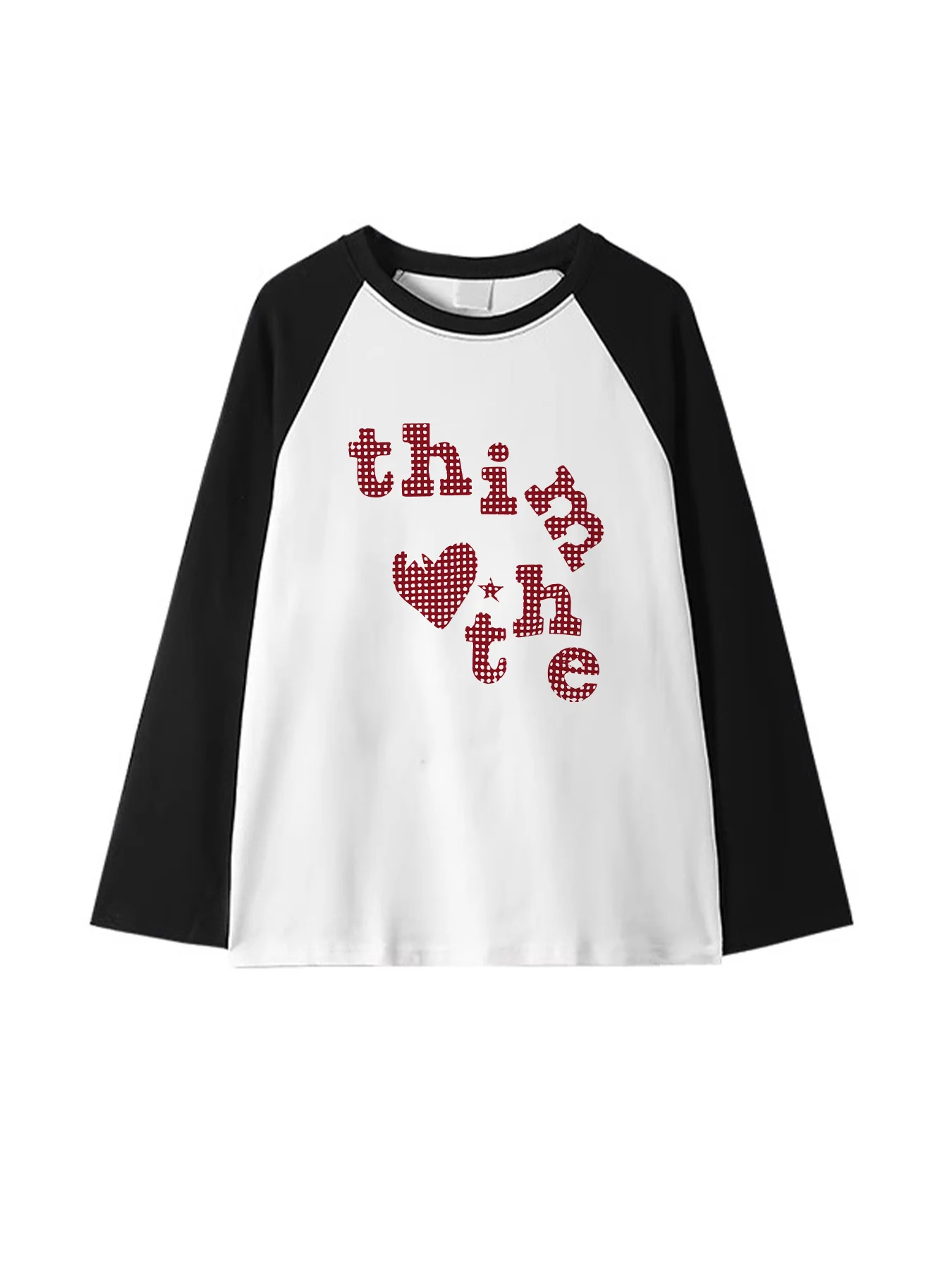 Women's Y2K Vintage Raglan Long Sleeve T-Shirt Letter Print Casual T Shirt Trendy Funny Tops Clothes Female Outfit Daily Cheap