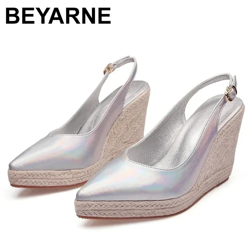 

Дизайнерские женские эспадрильи на танкетке 2025 года, туфли-лодочки с острым носком, офисные женские туфли на высоком каблуке и платформе, свадебная вечеринка