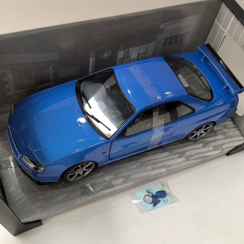 Solido 1/18 مقياس SKYLINE GT-R R34 سبيكة سيارة نموذج مجموعة ثابتة زينت هدايا العيد اللعب هدية تذكارية #6