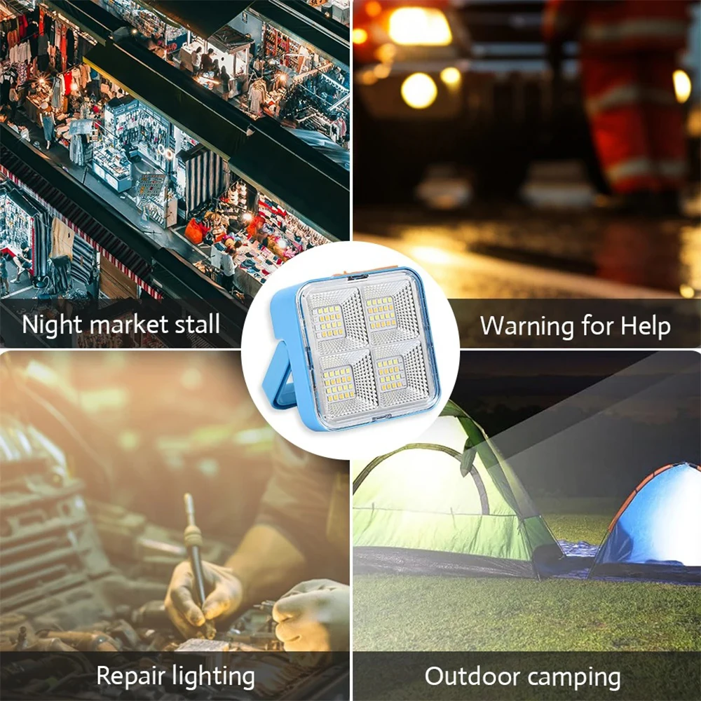 Powerful Solar Light USB Rechargeable Portable Outdoor Lighting LED Reflector Spotlight Projector Floodlight Construction Lamp