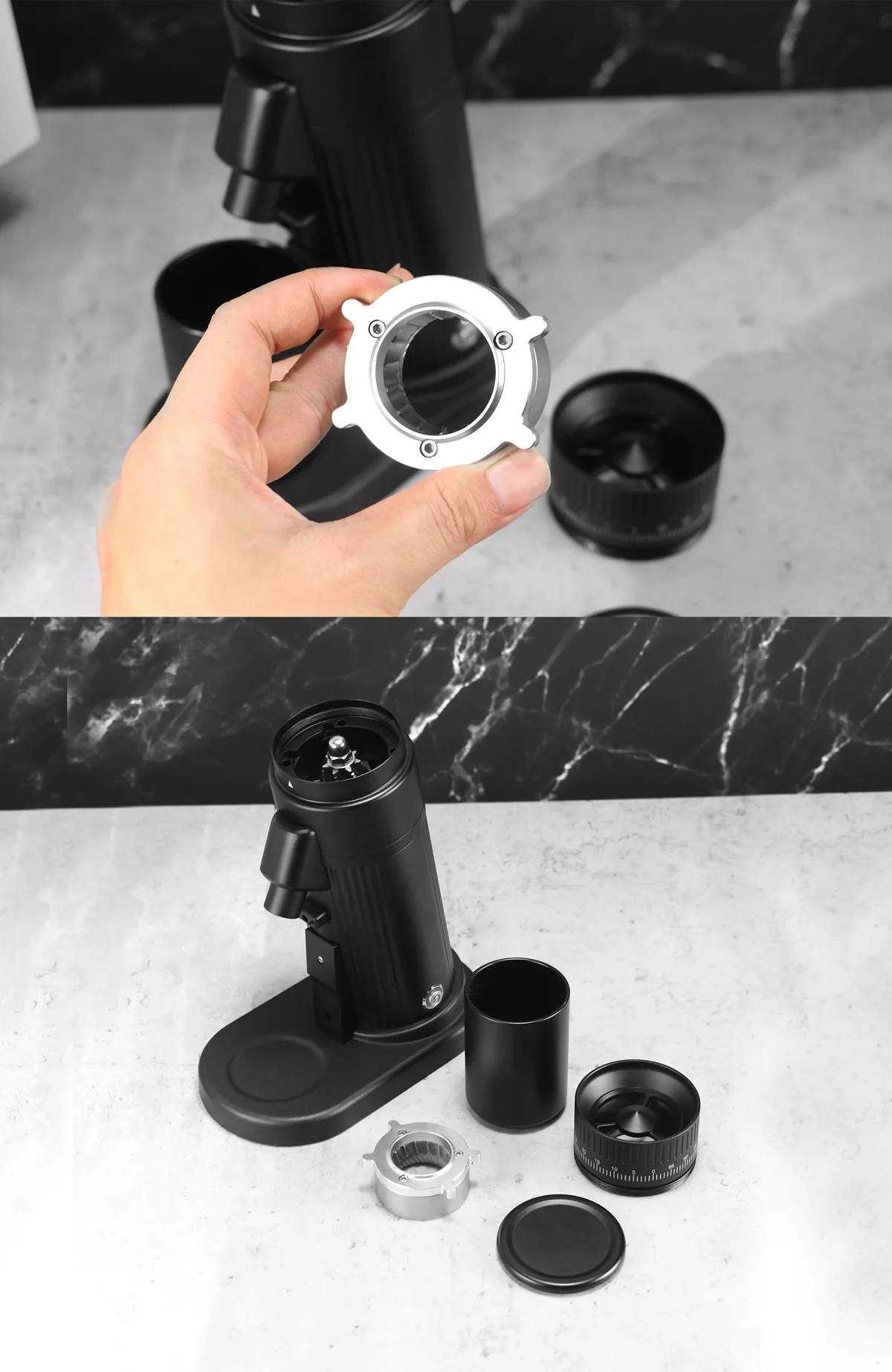 Westgreen Macinacaffè elettrico italiano a tutto tondo perforato a mano Portatile per uso domestico in ufficio Macinacaffè Coltello a cono 55mm