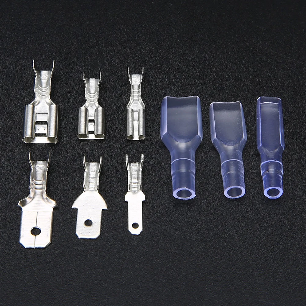 

270Pcs Crimp Terminal Connector Assortment Kit Tin Plated Copper Terminals for Solderless Electrical Connections Ring Spade Butt