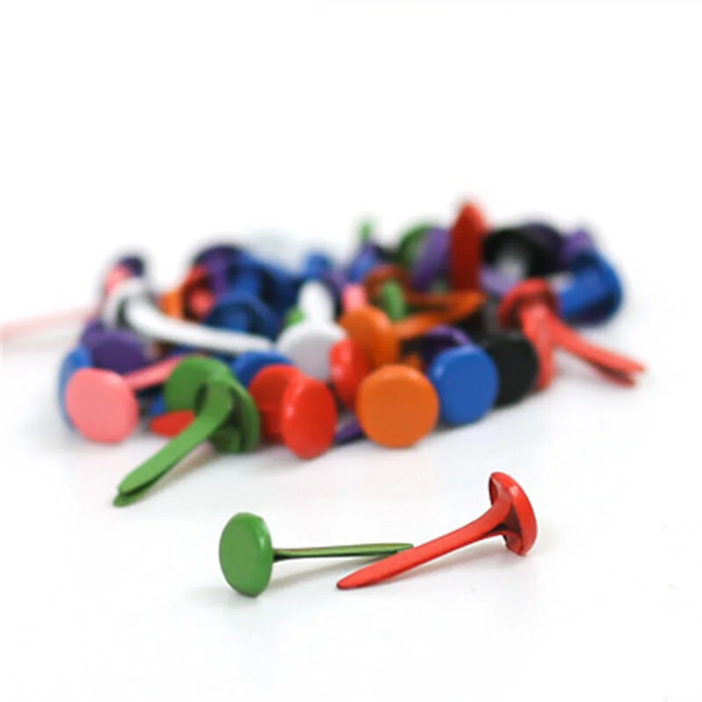 150 Uds. De clavos de patas pequeñas, alfileres artesanales, Mini Brads para manualidades de papel, álbum de recortes, Metal largo para niños