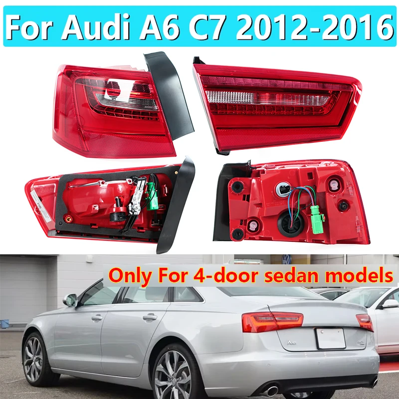 

For Audi A6 C7 4-Door Sedan 2012-2016 Rear Tail Light Brake Lamp with Wiring Harness 4GD945093 4GD945094 4G5945093 4G5945094