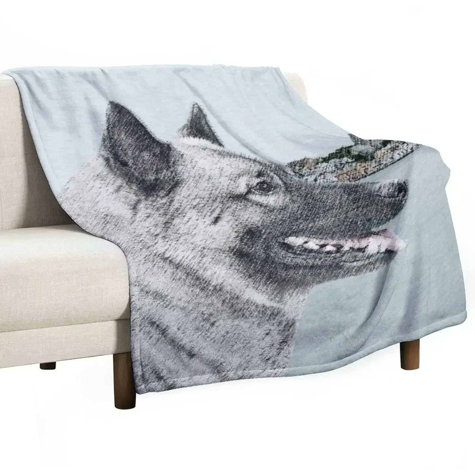 

Norwegian Elkhound Throw Blanket Travel Camping Blankets