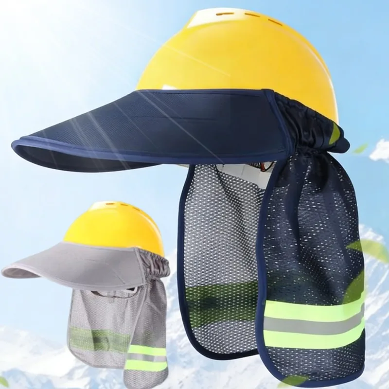 Hard Hat Visor Sun Shade Hard Hat Sun Visor Reflective Strip Protective Helmet Accessories for Warehouse Gardening Working Men