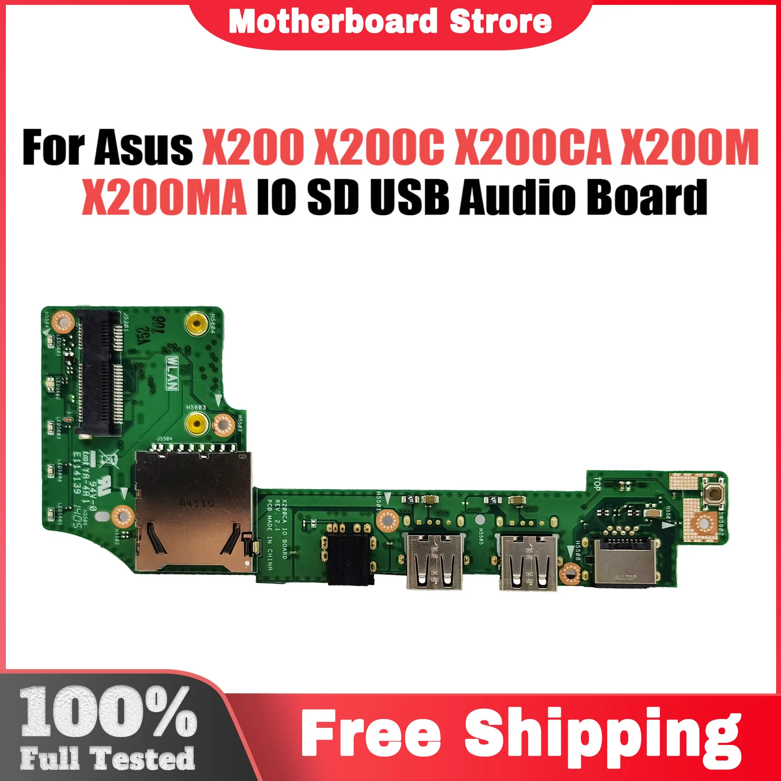 Для ASUS X200 X200C X200CA X200M X200MA IO SD USB аудио плата IO_BOARD 60NB04U0- 101020