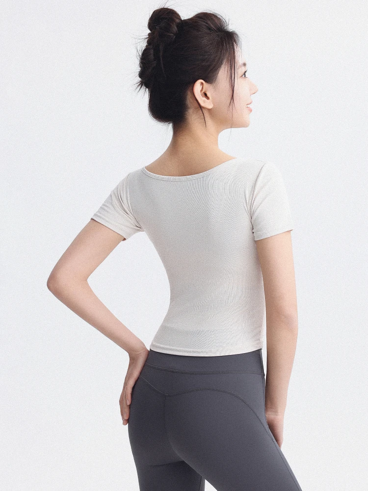 

Женская футболка Slim Fit ort Sve V-Ne Спортивная одежда Qui Dry Yoga Fitn Training Топ для бега Красивый дизайн