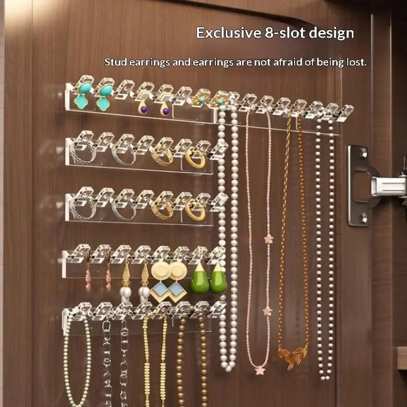 [FS]3Pcs Self-Adhesive Necklace Organizer, Space-Saving Multi-Functional Jewelry Organizer, Necklace Holder Wall Mounted~