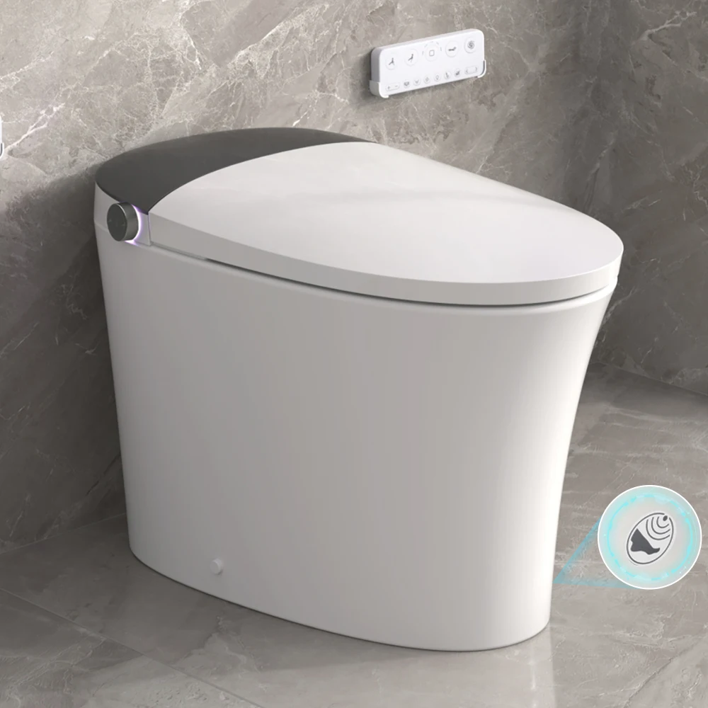 Elongated Smart Toilet with Bidet,Smart Toilet with ADA Comfort Height Heated Seat,MAP 1000g Powerful Flush,Warm Water/Dryer,Night Light,Dual-Flush 1/1.28GPF for Bathrooms.