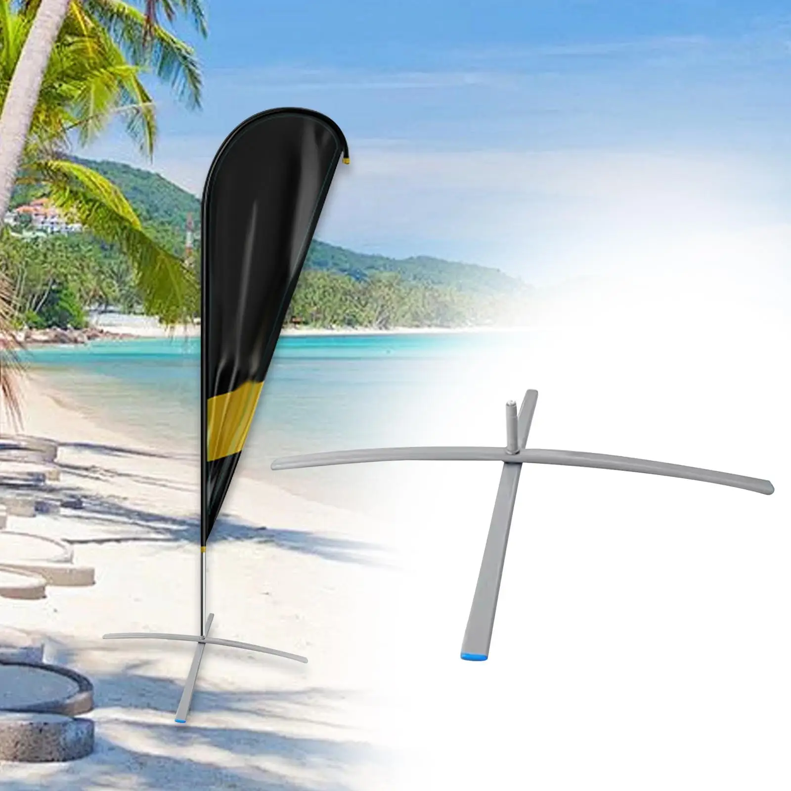 Feather Flag Base Stand, Accessories Portable Support Beach Flag Base, for Advertising Dragon Boat Races Garden Poolside Yard