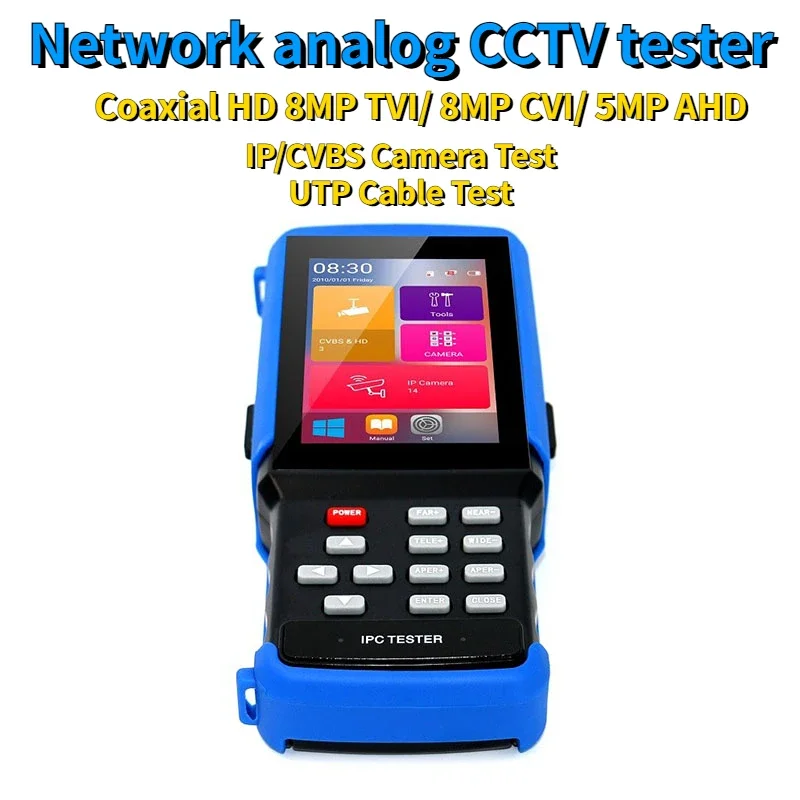 CCTV Tester for IP/Analog Camera RS485 PTZ control POE UTP cable tester IPC camera test tool Support coaxial HD TVI CVI AHD