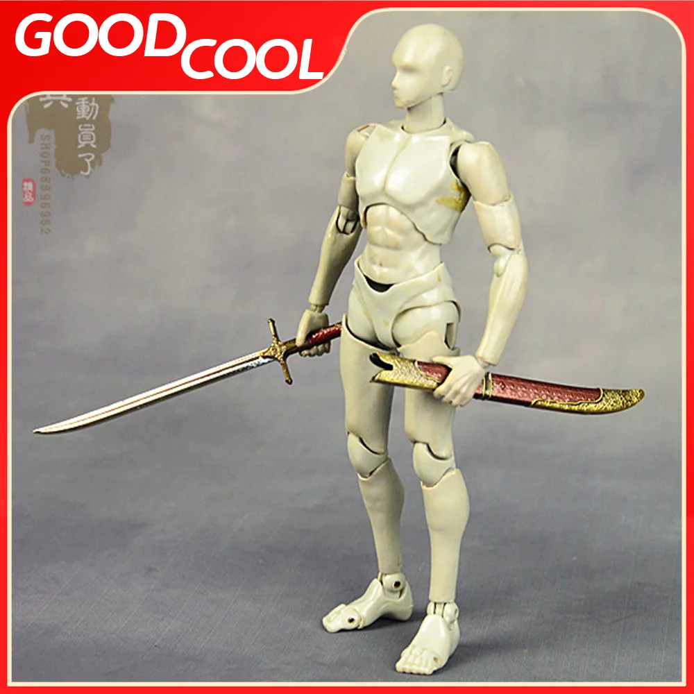 Arma fría en miniatura a escala 1/12 con vaina, espada de aleación, hoja curva, arma de soldado, modelo apto para cuerpo de figura de acción de 6 pulgadas