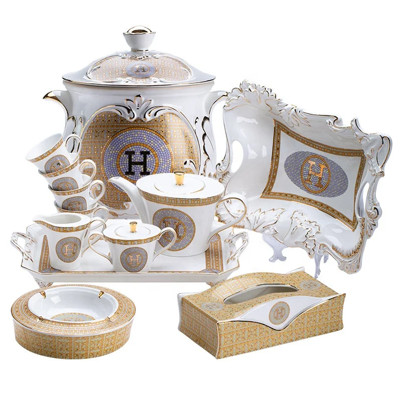 Fine bone china royal luxury 8 pcs bone china coffee set