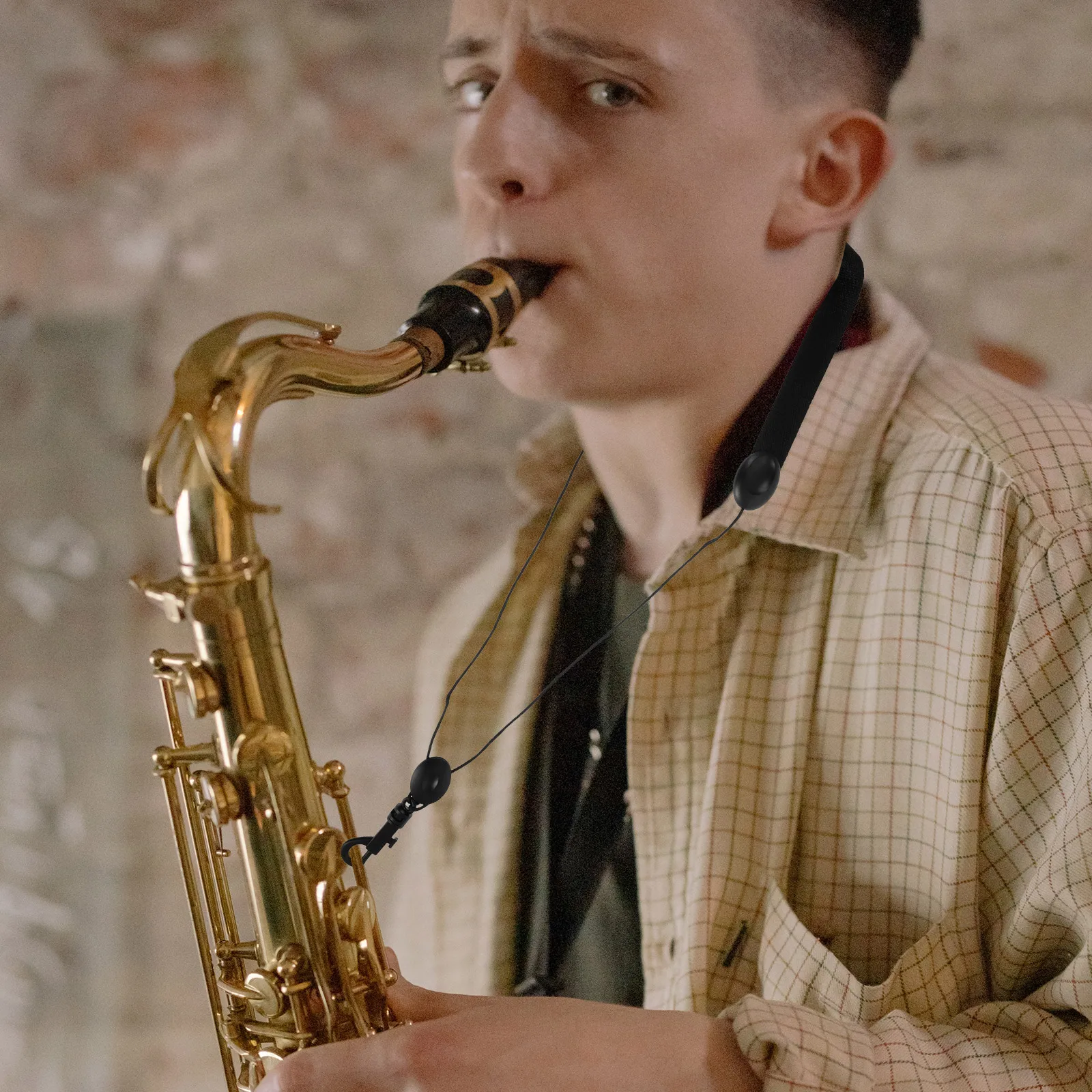 나일론 클라리넷 넥 스트랩 조절 가능한 패딩 서포트 색소폰 악기용 장시간 사용 가벼운 휴대용 안전한 착용감