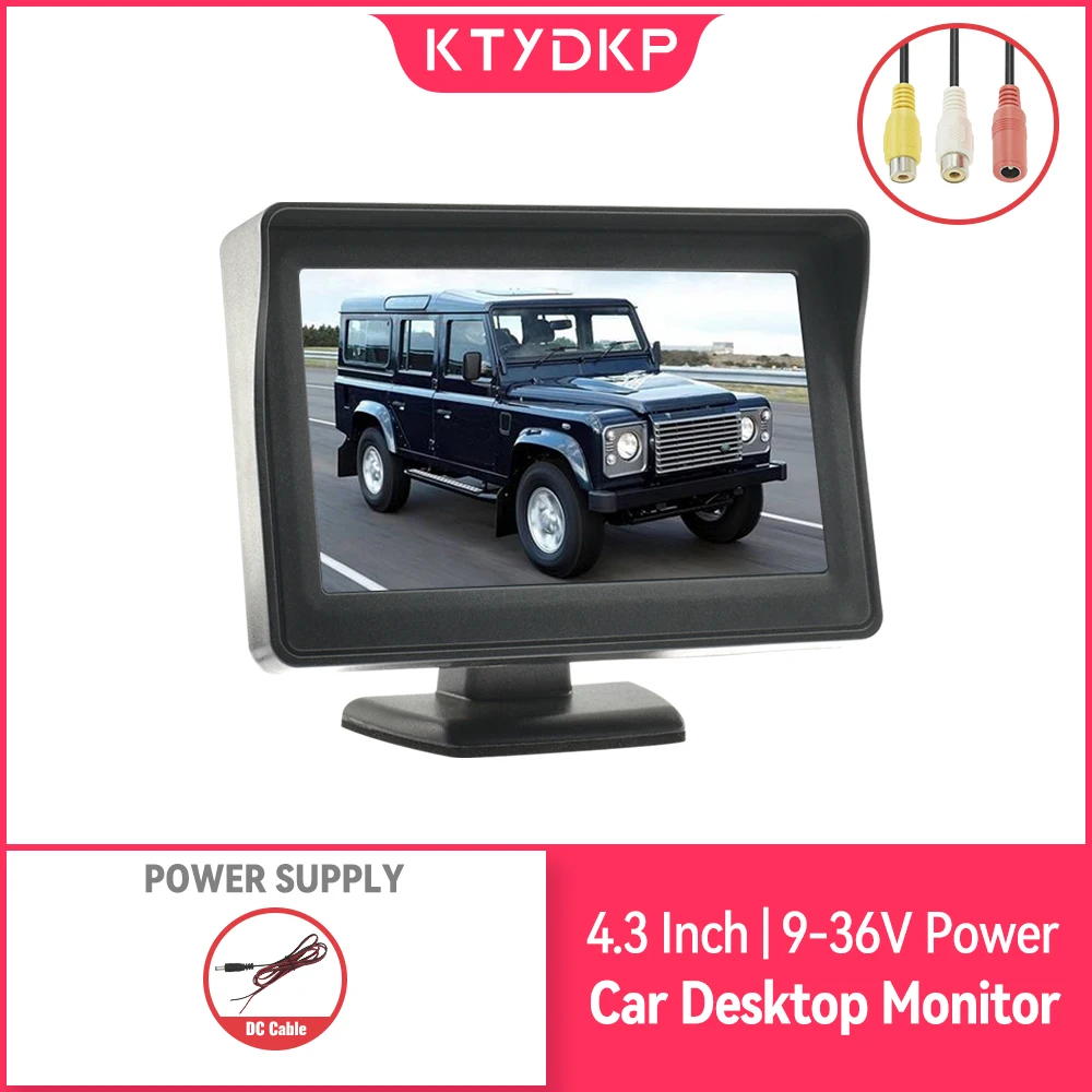 KTYDKP HD Car Monitor 4.3 Inch Screen for Rear View Reverse Camera TFT LCD Display HD Digital Color Car Monitor PAL/NTSC/AUTO