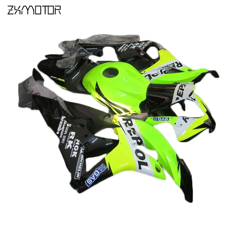 New Lowest Price Motorcycle Fairing kits for Honda CBR600RR F5 2007 2008 green black fairings set cbr 600 rr f5 07 08 42