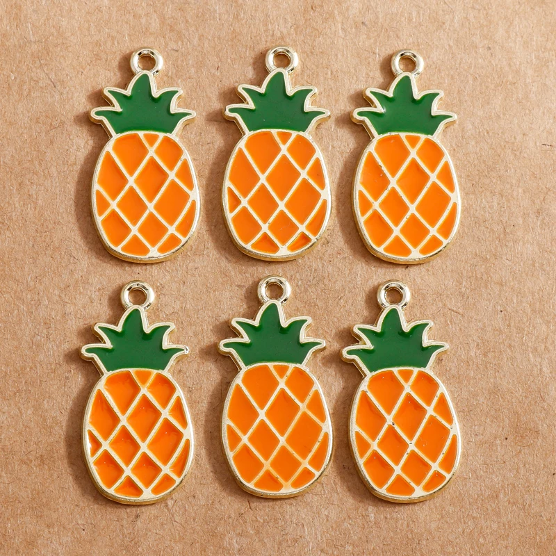 10 Stück süße Emaille-Frucht-Charms für die Schmuckherstellung, Kirsche, Ananas, Banane, Apfel, Charms, Anhänger für DIY-Halsketten, Ohrringe, Geschenk – Detail 23