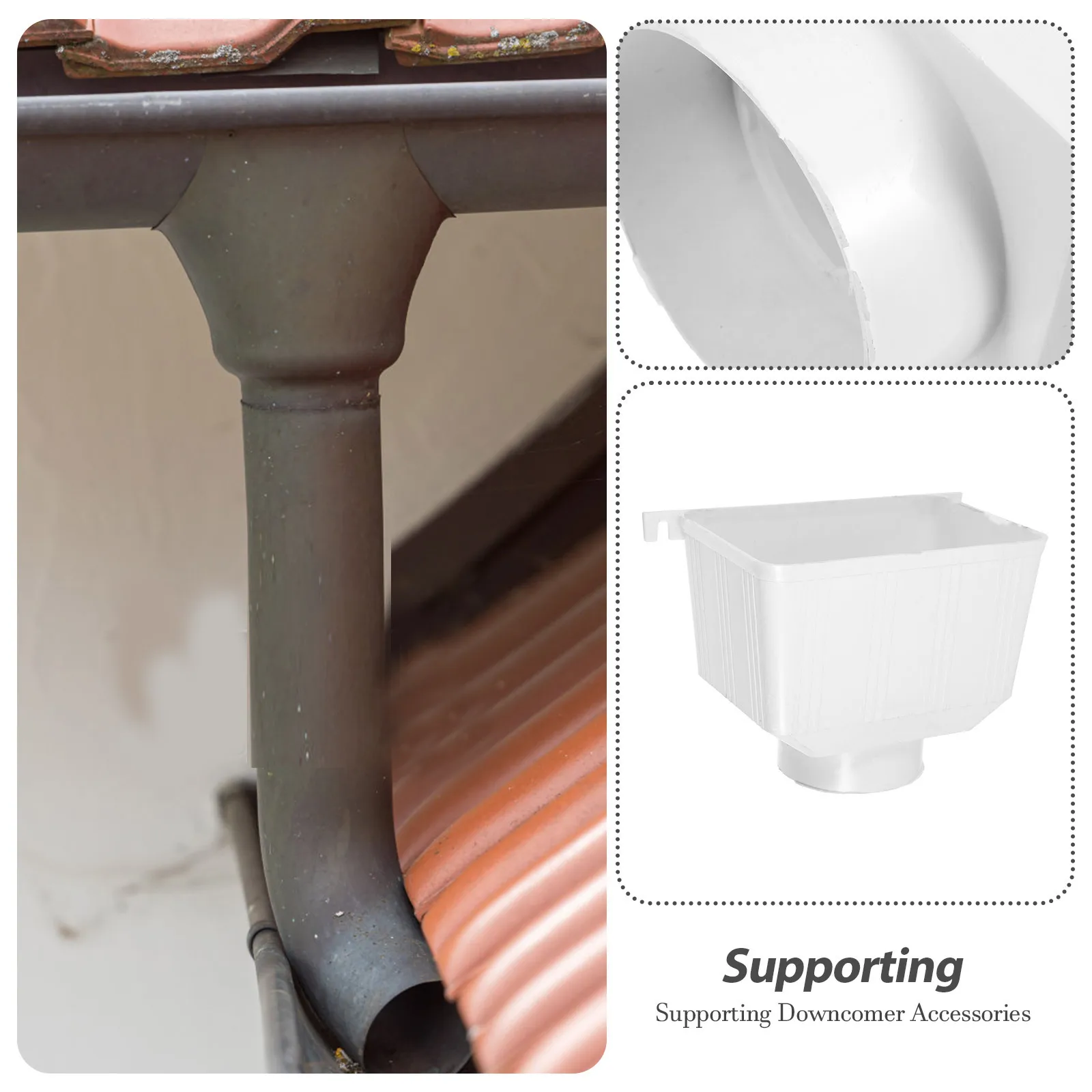 Regenwasserrinnen-Fallrohrverbinder, langlebiger Übergangsadapter aus PVC-Kunststoff, einfache Installation, Dachablaufsystem, Dachrinne