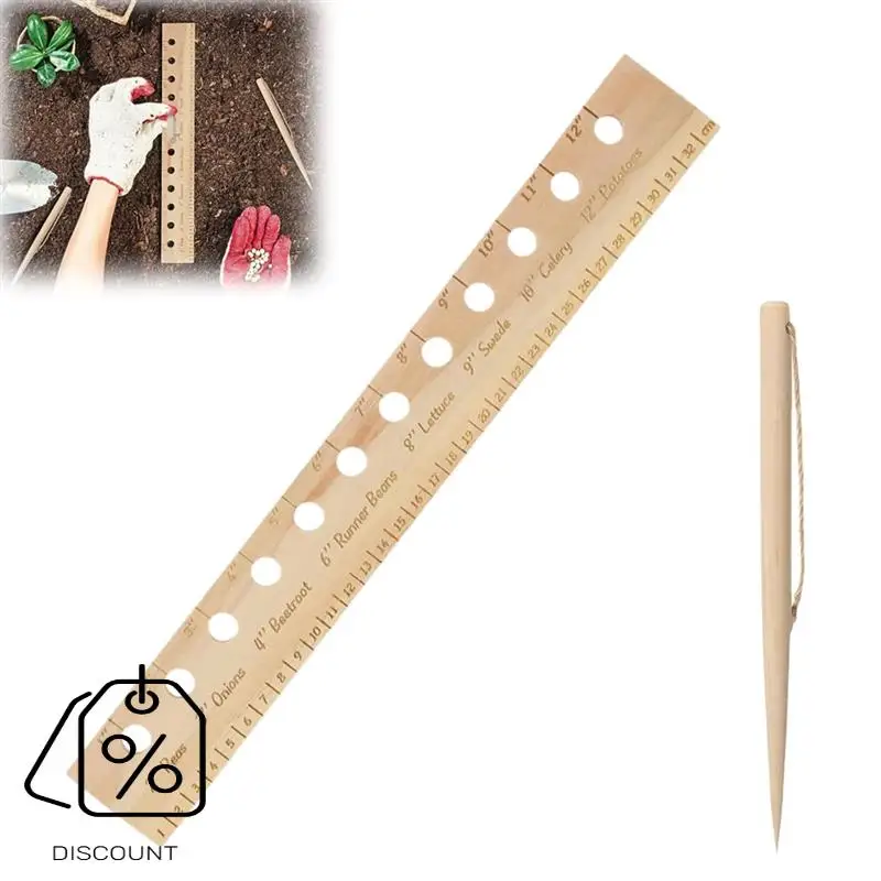ABJO-Spacer Tool Seeder Planting Ruler Accurate Plant Dibber Spacingtemplate Garden Gardening Tool Forgardens Yard A