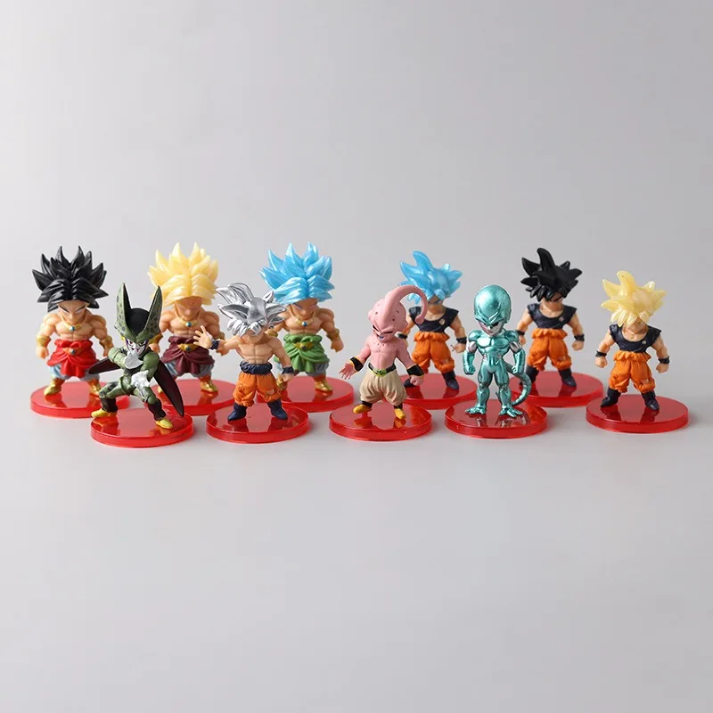 Dragon Ball Z Super Saiyan Son Goku Anime Figure Son Gohan Vegeta Broly Piccolo Majin Buu Set Action Figurine Model Toys Gift