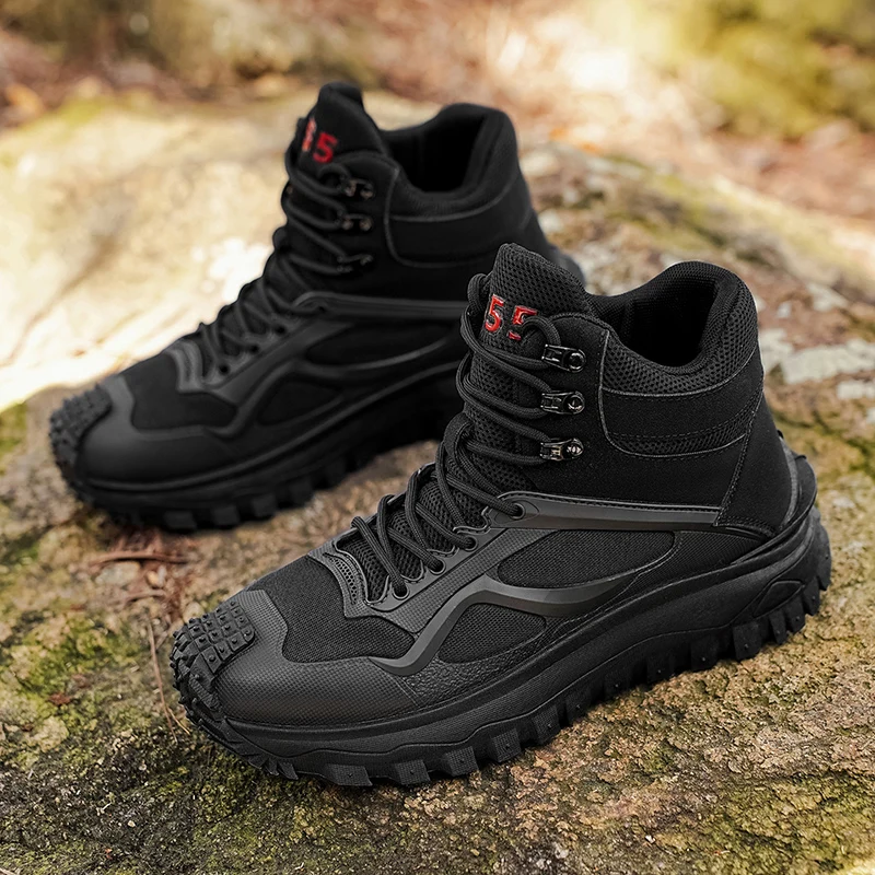 2026 winter Men high-top boots, comfortable lining, thick and durable soles, suitable for outdoor sports, rock climbing, hiking view 6