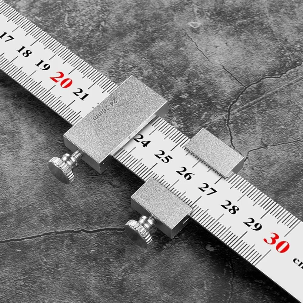 Metal Scribing Ruler Clear Scale Accurate Positioning Marking Gauge Precise Measurement Multi-Function Positioning Limit Block