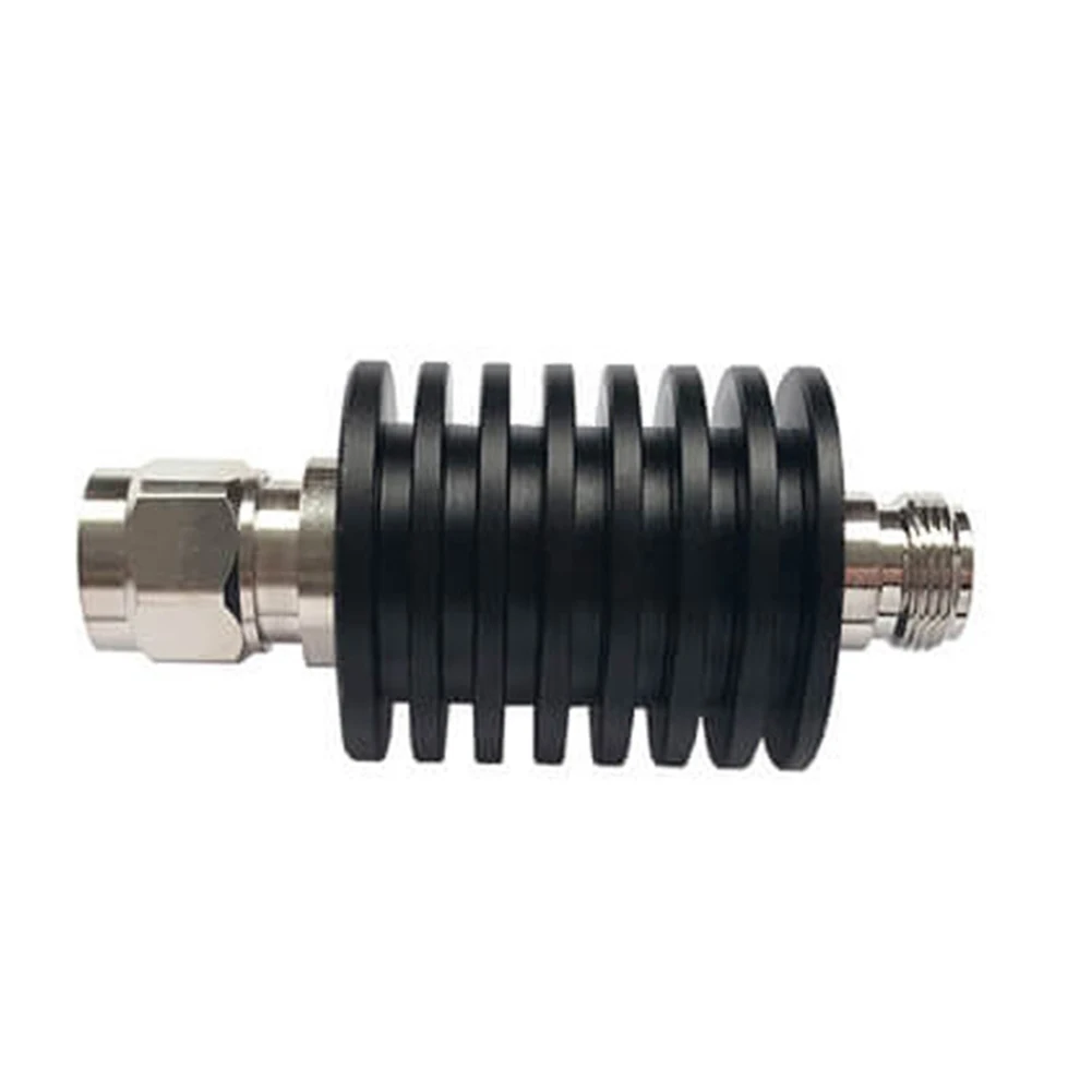 25W 50 Ohm N-Type Fixed Attenuator 5dB DC-3GHz RF Coaxial Attenuator for Telecommunications Wireless Systems and Test Benches