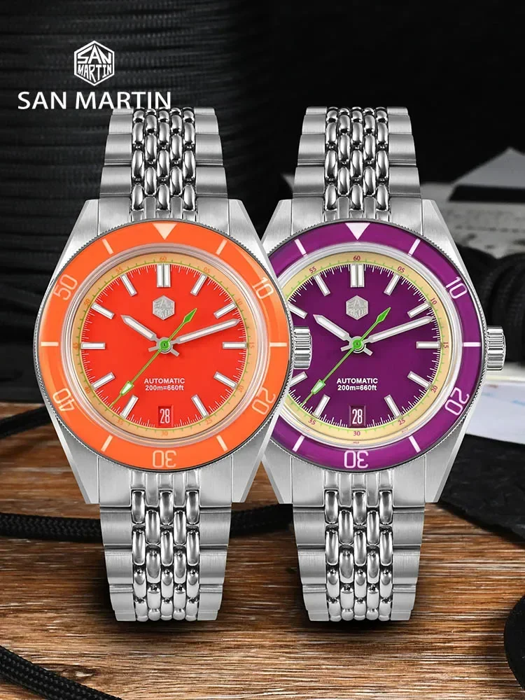 San Martin SN0116 39.5mm Summer Dive Watch Fashion Fun Fruit Series Men Sports Watches NH35 Movement Automatic Mechanical 20ATM