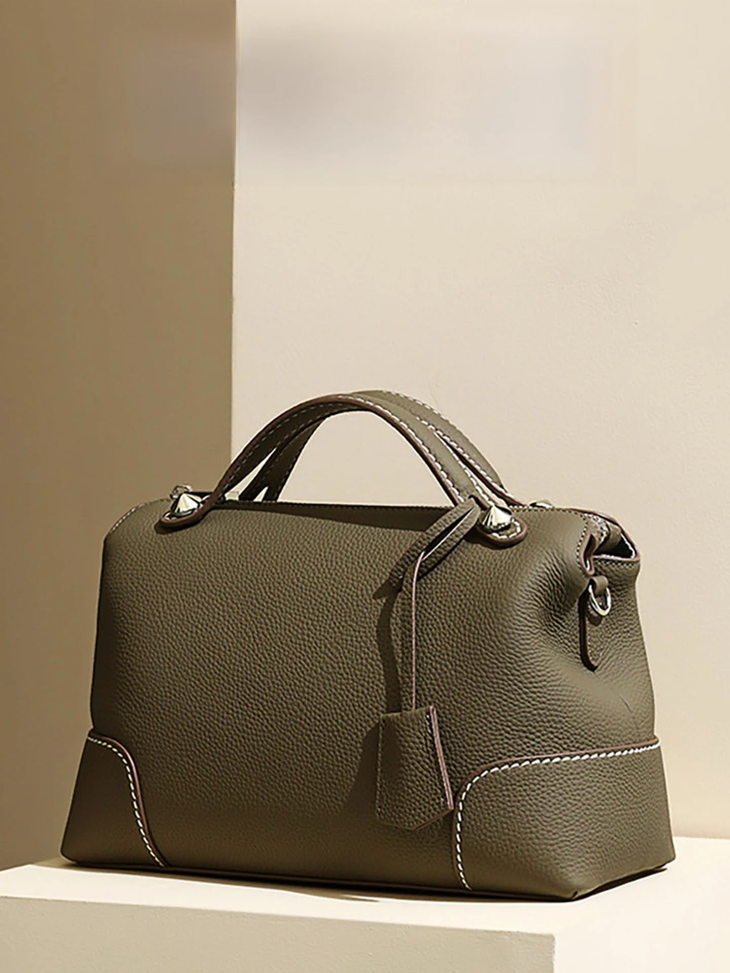 

Top Layer Cowhide Leather Handbag Women's Casual mat Sle Commuter Pillow aped oulder Crossbody Bag