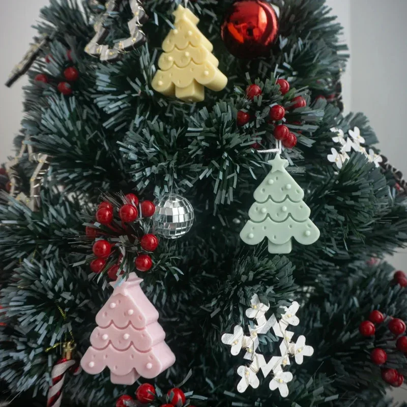 3D Star Christmas Tree Candle Silicone Mold Diy Christmas Decoration Aromatherapy Soybean Wax Soap Plaster Mold Christmas Gifts