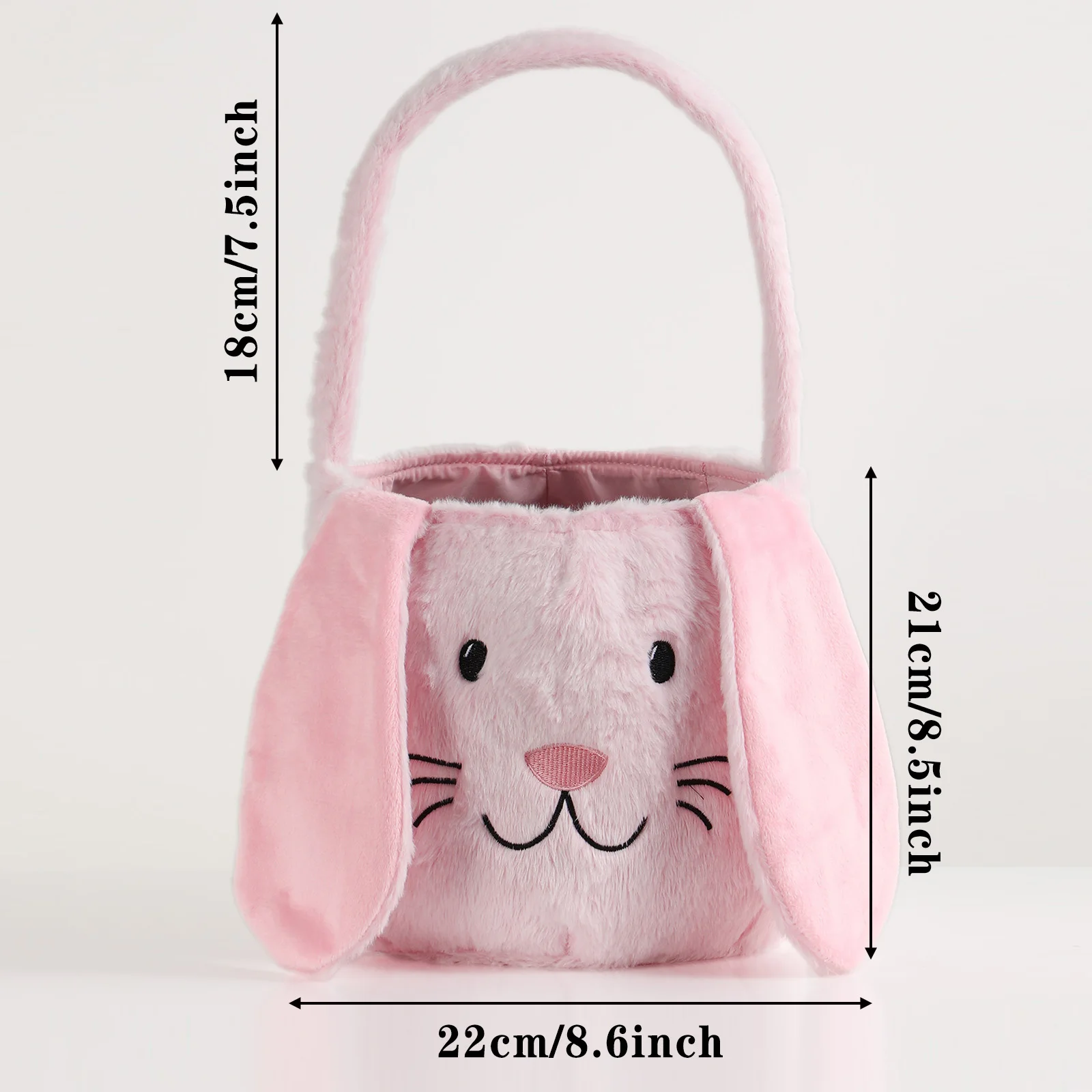 2024 Easter Bunny Ears Bucket Bag Cartoon Rabbit Easter Egg Handbag Happy Easter Day For Kids Rabbit Ears Candy Package