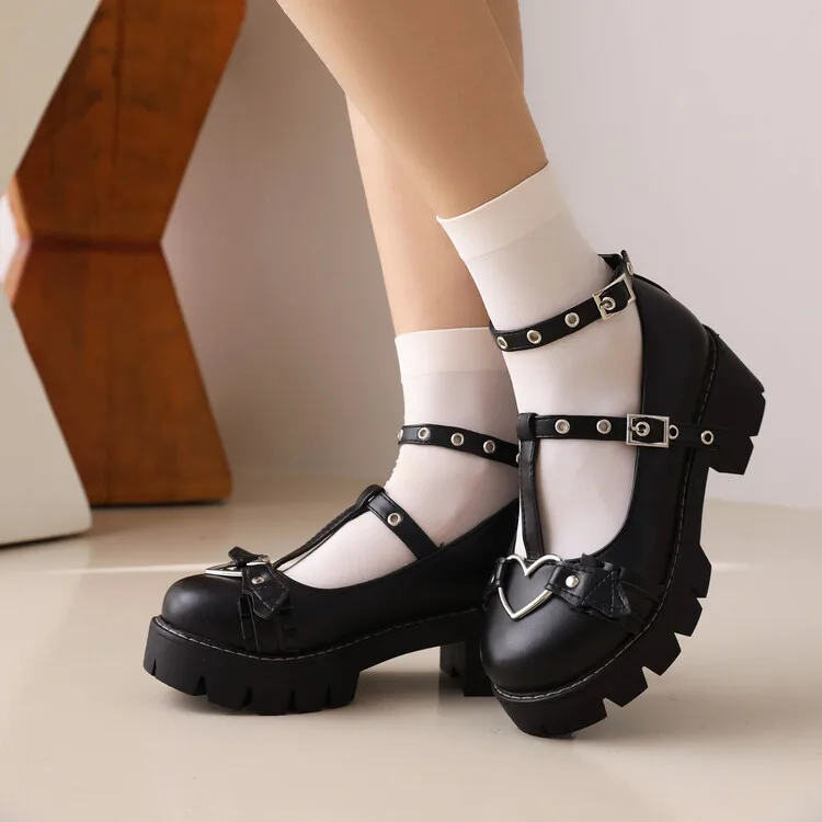 

Shoes Woman Comfortable And Elegant Bow-Knot Clogs Platform Female Footwear Butterfly Creepers Dress Med PU Hoof Heels Butterfly