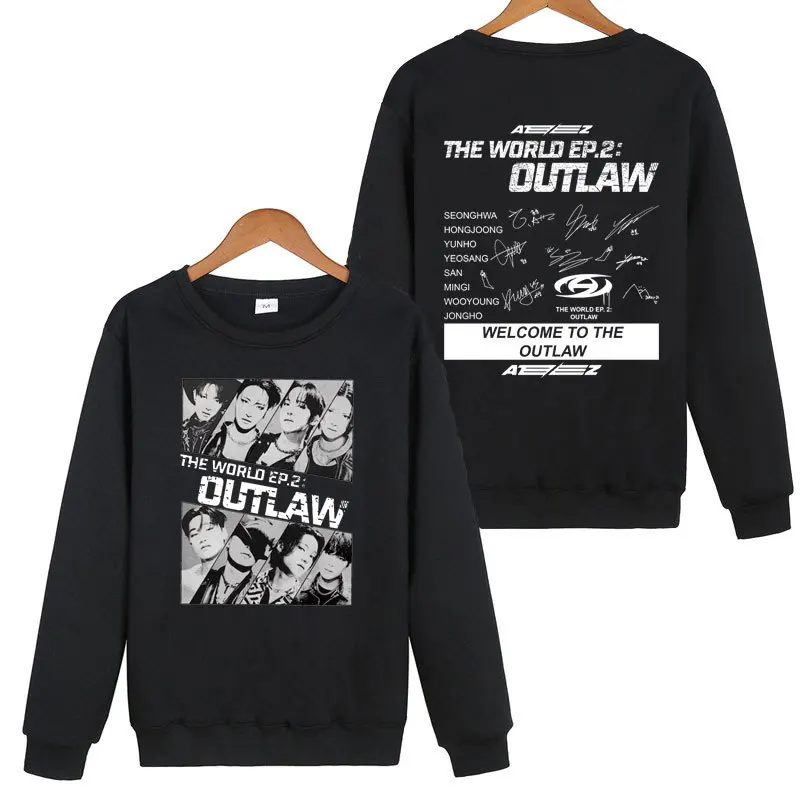 

KPOP Ateez The World Ep2 Outlaw Oversized Hoodie Women Men Long Sleeve Crewneck Sweatshirt Casual Tracksuit K-POP Clorhes