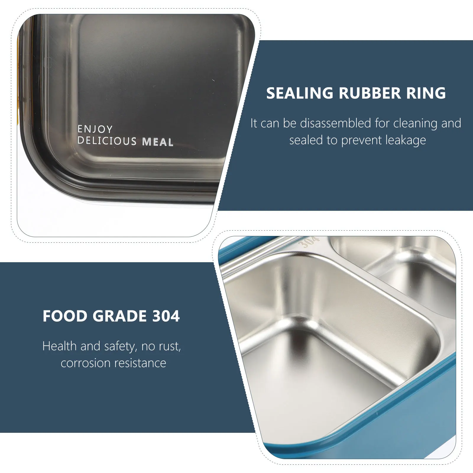 

Double Layer Stainless Steel Nordic Style Handle Portable Lunch Container Food Safe for Office Work School Picnic