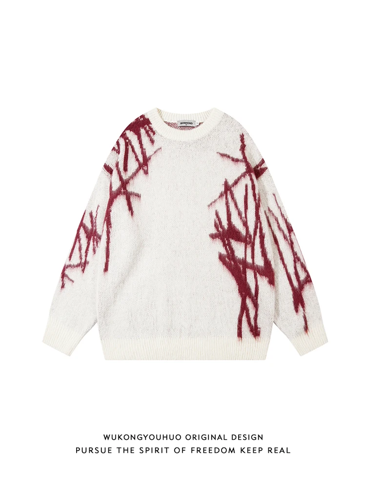 

Вязаный свитер в стиле ретро, свободного кроя, теплый, модный, молодежный, с длинным рукавом, пуловер