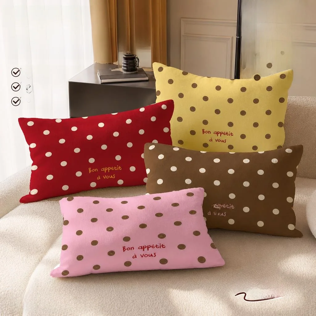 Office Chair Backrest Pillow Detachable Sofa Cushion Bedroom Polka Dot Waist Support New 2026 Removalable for Long Sitting