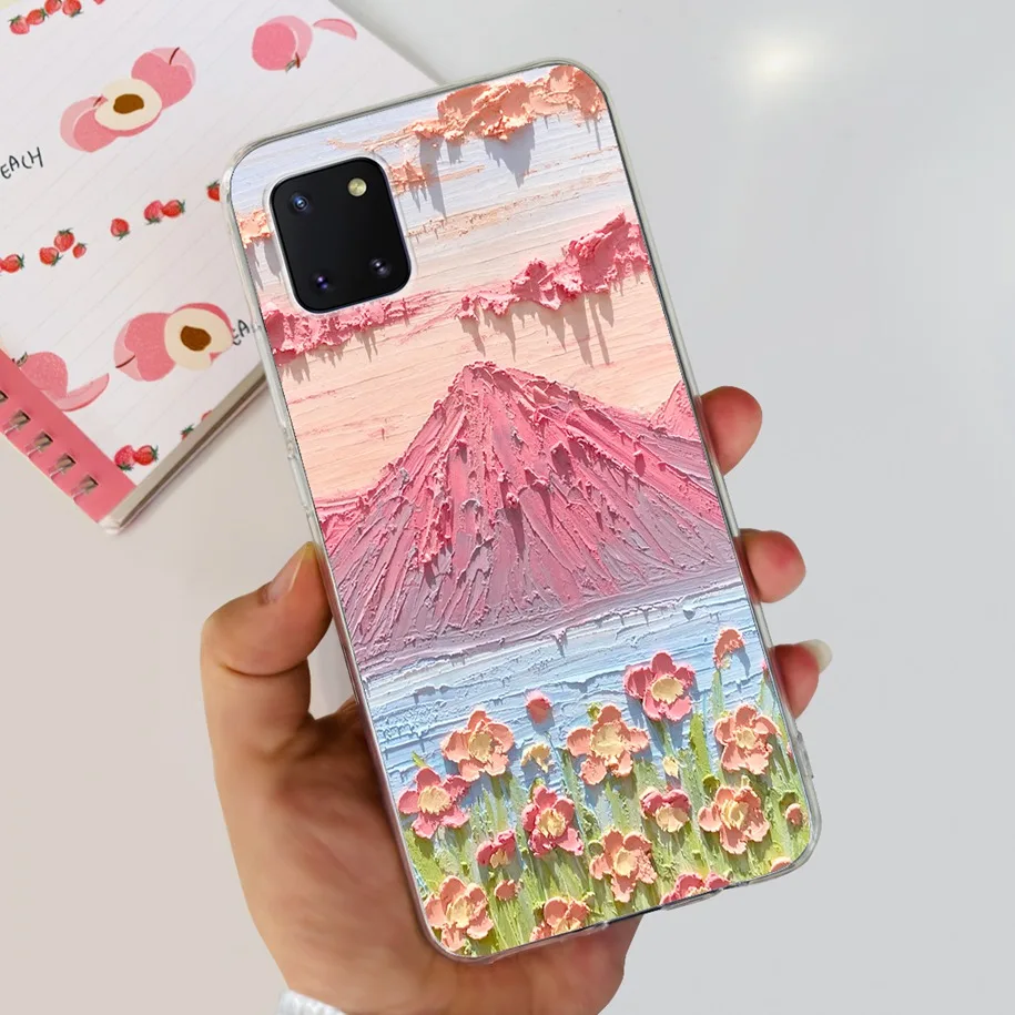 Funda de silicona para Samsung Galaxy Note 10 Lite, Fundas transparentes delgadas con mariposa bonita para Samsung Note10 Lite SM-N770F