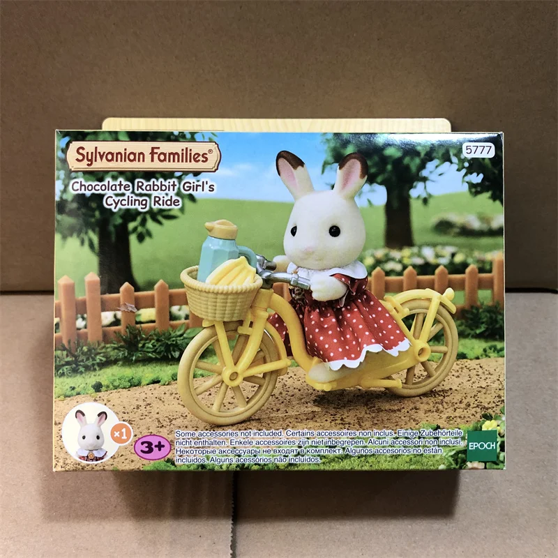 Sylvanian Families Anime Girl Figures Calico critters Furniture Set chocolate rabbit girls cycling ride