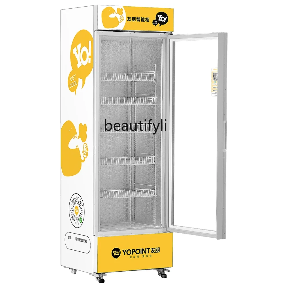 Máquina expendedora a55, máquina expendedora de bocadillos y bebidas, máquina expendedora no tripulada de 24 horas, gabinete de puerta con código de escaneo