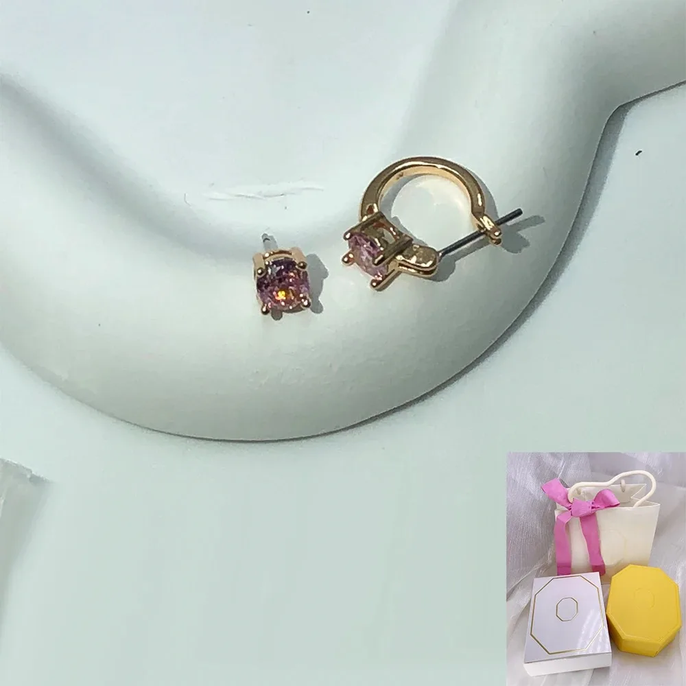 

New hot selling Connexus asymmetrical design circular cut pink earrings Valentine's Day romantic gift for girlfriend