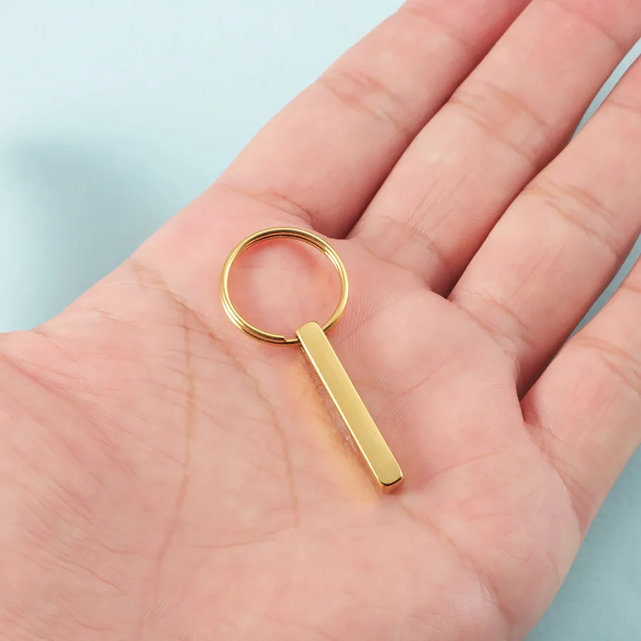 5Pcs/Lot Stainless Steel 4*28mm Blank Bar Pendant Handmade For Car Keychain Fashion Jewelry
