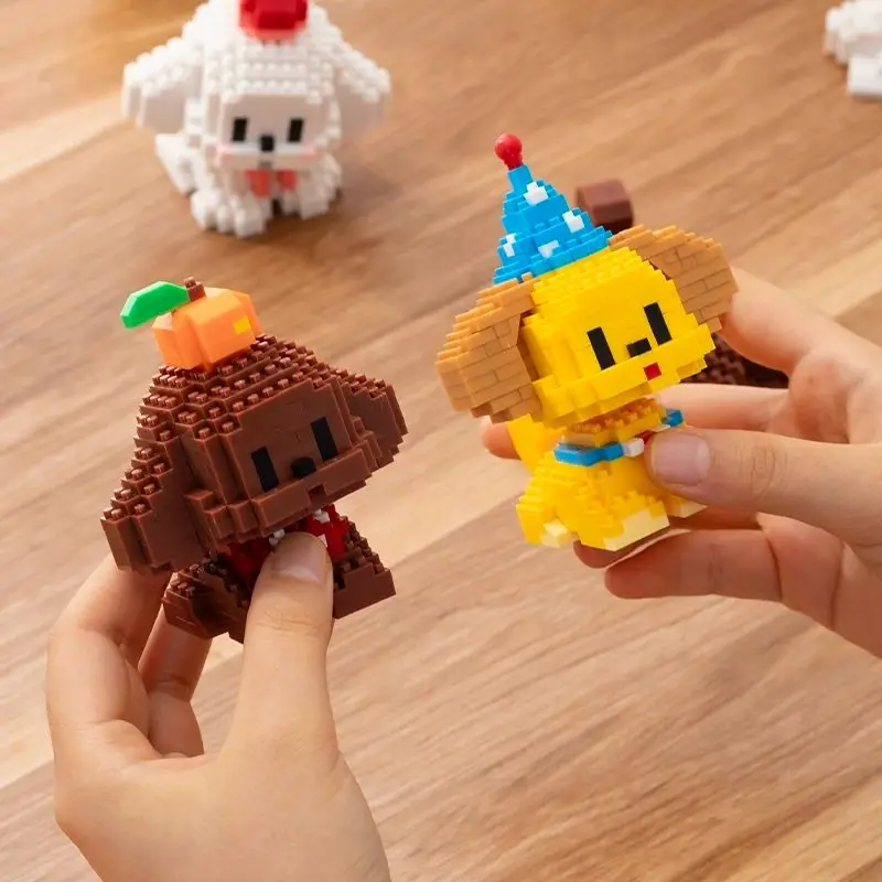 Assembly Dog Series Puzzle Building Block Toys Animal Bricks Pet Cat Fun Gifts Girls Christmas Present Pet Shop Shake Head Model