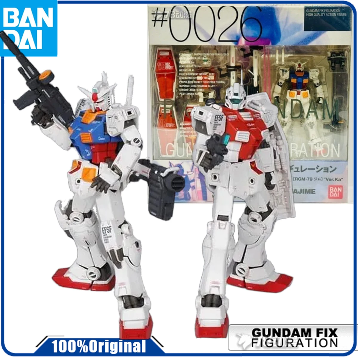 

Bandai Genuine Original FIX GFF #0026 RX-78 GUNDAM/JIM (MODIFIED) VER.K Action Figure Toys For Boys /Girls In Stock Gift
