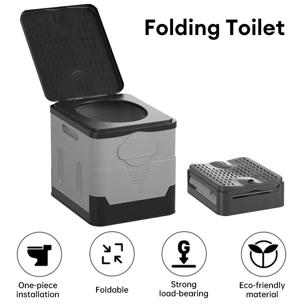 Toilette pieghevole portatile per vasino da campeggio all\'aperto per adulti copertura per bambini Design sedile wc wc riutilizzabile per viaggi in