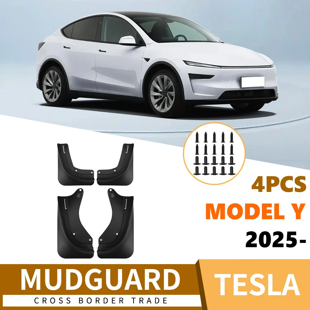 2024-2025 Tesla Model Y Juniper/3 اللوحات الطينية المرتفعة - مجموعة كاملة من واقيات الرذاذ، حماية من الثلج/الرمال، أغطية حاجز متينة