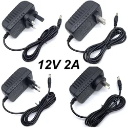 110V 220V TO 12V 2A DC AC Power Charging Cord Plug Connector Adapter 5521 55*21 MM Tips For USB SSD SATA Hard Disk Drive BOX Cam