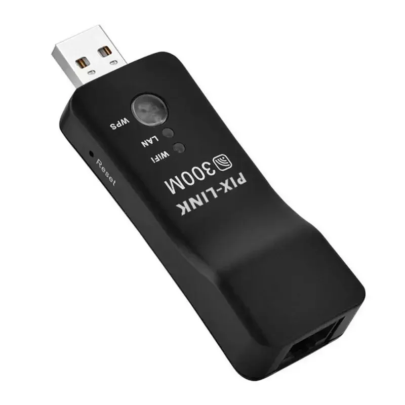 Receptor USB inalámbrico de 300Mbps, adaptador repetidor Wifi para TV inteligente, amplificador de mejora de señal WiFi, TV Stick, repetido de red Ethernet